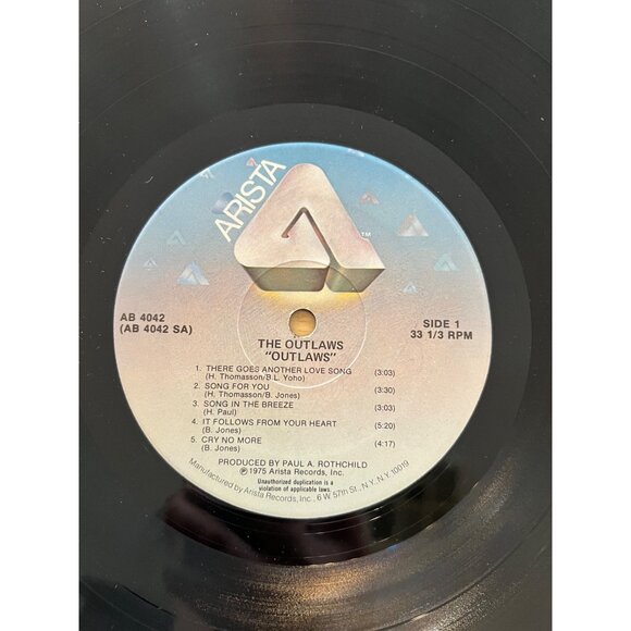 The Outlaws "Outlaws" Vinyl Record LP Arista 1975 Classic Rock Album AB 4042 SA - Picture 4 of 7
